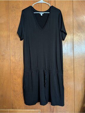 Daily Ritual Black Shorts Romper Tie Waist Short Sleeve Size XL